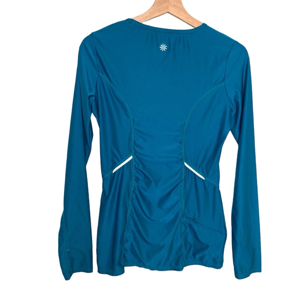 Athleta Wildly Wick It Running Top Long Sleeve Blue Reflective Size Small